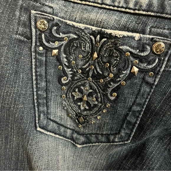 Miss Me Boot Cut Jeans Embellished Rhinestone Size 27 S1 - Picture 6 of 11